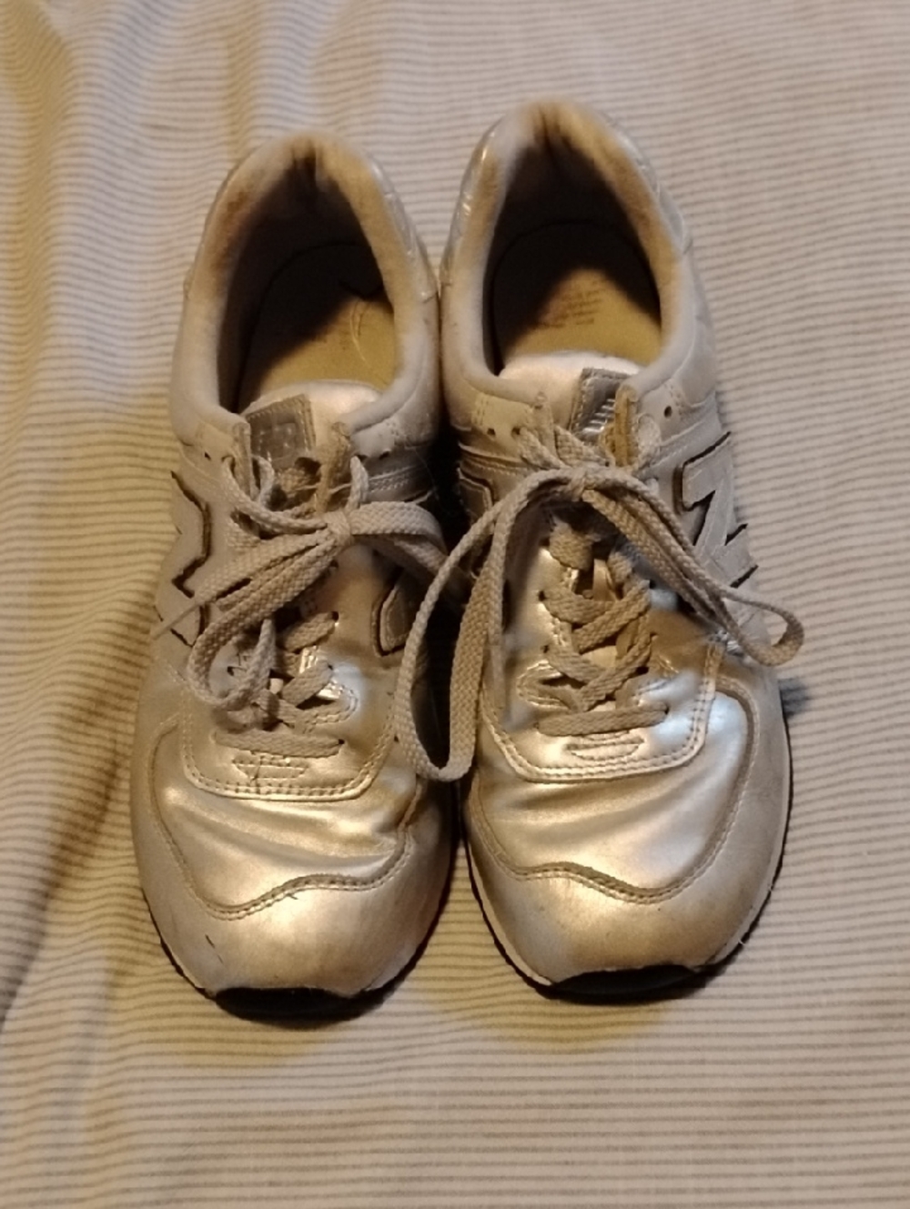 Silver New Balance 574, Women's 10.5